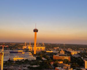 View from the 28th floor of the Tower Life building.